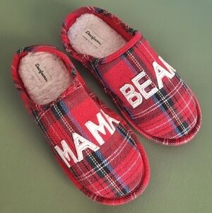 Dearfoams Plaid Mama Bear Slippers XL